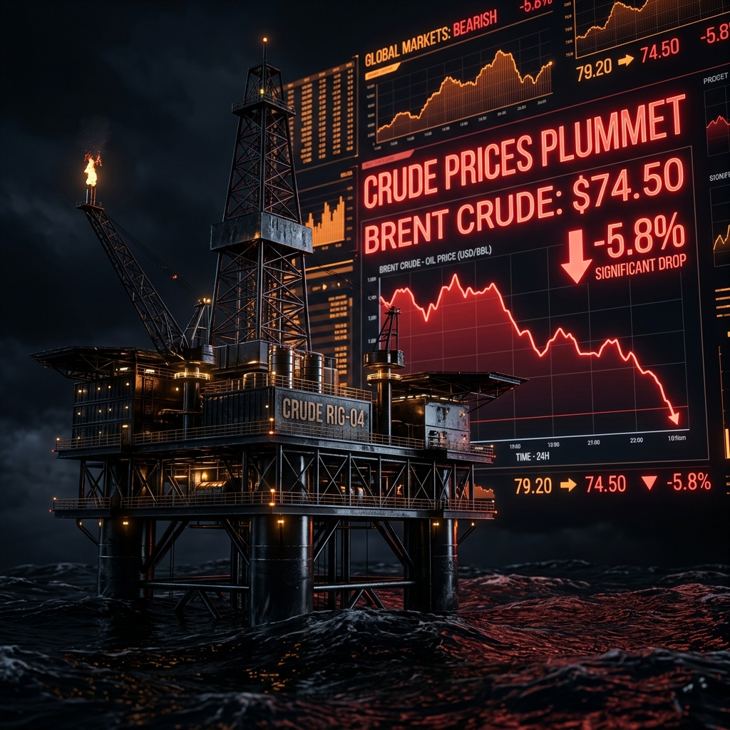 Oil Prices Slump on Global Demand Slowdown Fears